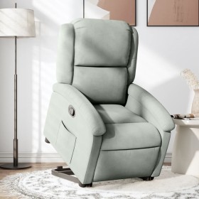 Sillón reclinable elevable terciopelo gris claro de , Sillones - Ref: Foro24-3204300, Precio: 267,89 €, Descuento: %