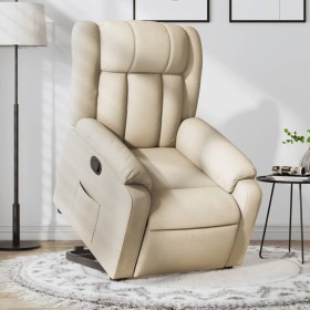 Sillón reclinable elevable de tela color crema de , Sillones - Ref: Foro24-3205325, Precio: 268,43 €, Descuento: %