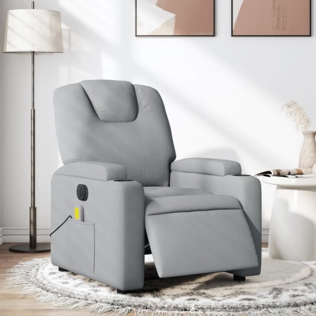 Sillón reclinable de masaje eléctrico tela gris claro de , Sillones - Ref: Foro24-3204356, Precio: 281,72 €, Descuento: %