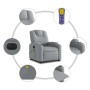 Light gray electric massage recliner chair by , Armchairs - Ref: Foro24-3204356, Price: 286,99 €, Discount: %