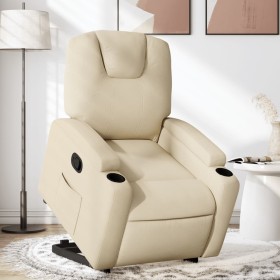 Sillón reclinable elevable de tela color crema de , Sillones - Ref: Foro24-3204377, Precio: 268,99 €, Descuento: %