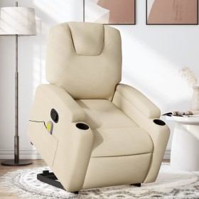 Silla de masaje reclinable de pie de tela color crema de , Sillones - Ref: Foro24-3204389, Precio: 290,99 €, Descuento: %