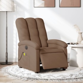 Sillón reclinable de masaje eléctrico tela marrón de , Sillones - Ref: Foro24-3204084, Precio: 250,99 €, Descuento: %