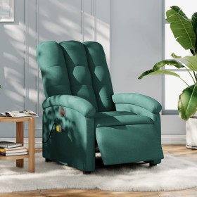 Sillón reclinable de masaje eléctrico tela verde oscuro de , Sillones - Ref: Foro24-3204086, Precio: 314,99 €, Descuento: %