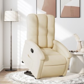 Sillón reclinable elevable de tela color crema de , Sillones - Ref: Foro24-3204101, Precio: 271,54 €, Descuento: %