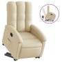 Sillón reclinable elevable de tela color crema de , Sillones - Ref: Foro24-3204101, Precio: 270,22 €, Descuento: %