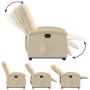 Sillón reclinable elevable de tela color crema de , Sillones - Ref: Foro24-3204101, Precio: 270,22 €, Descuento: %