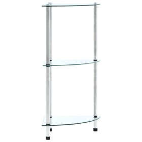 3-stufiges Regal aus transparentem Hartglas, 30 x 30 x 67 cm von vidaXL, Bücherregale und Regale - Ref: Foro24-249514, Preis:...