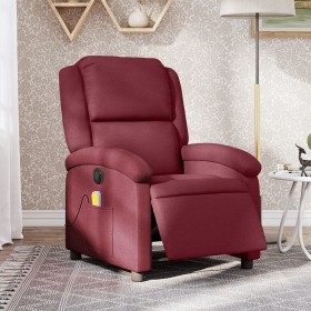 Sillón de masaje reclinable eléctrico tela rojo tinto de , Sillones - Ref: Foro24-3204155, Precio: 277,99 €, Descuento: %