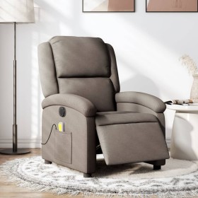 Sillón reclinable de masaje eléctrico tela gris taupe de , Sillones - Ref: Foro24-3204160, Precio: 275,26 €, Descuento: %