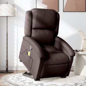 Silla de masaje reclinable de pie de tela marrón oscuro de , Sillones - Ref: Foro24-3204181, Precio: 283,99 €, Descuento: %