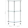 Estantería 3 niveles cristal templado transparente 30x30x67 cm de vidaXL, Librerías y estanterías - Ref: Foro24-249514, Preci...