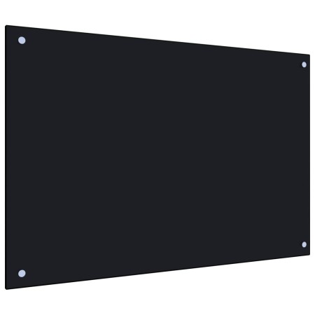 Protección salpicaduras cocina vidrio templado negro 90x60 cm de vidaXL, Herramientas y utensilios de cocina - Ref: Foro24-24...