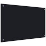 Protección salpicaduras cocina vidrio templado negro 90x60 cm de vidaXL, Herramientas y utensilios de cocina - Ref: Foro24-24...