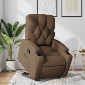 Sillón reclinable elevable de tela marrón de , Sillones - Ref: Foro24-3204714, Precio: 272,32 €, Descuento: %