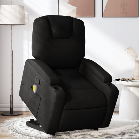 Reclining massage chair with lift in black fabric by , Armchairs - Ref: Foro24-3204382, Price: 290,99 €, Discount: %