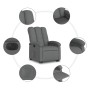 Sillón eléctrico reclinable elevable de tela gris oscuro de , Sillones - Ref: Foro24-3204117, Precio: 310,37 €, Descuento: %