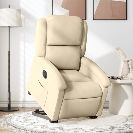 Sillón eléctrico reclinable elevable de tela color crema de , Sillones - Ref: Foro24-3204197, Precio: 308,97 €, Descuento: %