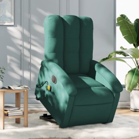 Sillón masaje eléctrico reclinable elevable tela verde oscuro de , Sillones - Ref: Foro24-3204134, Precio: 332,47 €, Descuent...