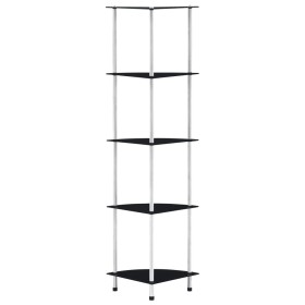 5-tier black tempered glass shelf 30x30x130 cm by vidaXL, Bookcases and shelves - Ref: Foro24-249521, Price: 46,91 €, Discoun...