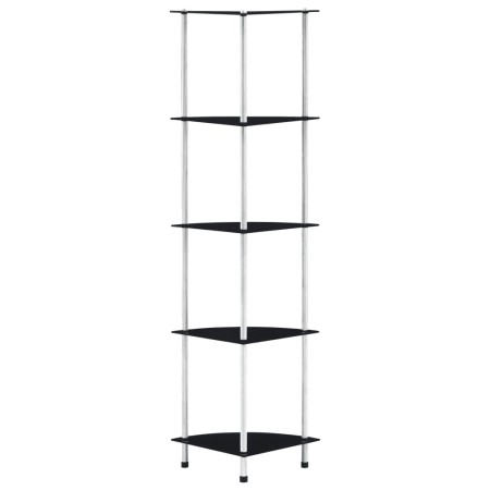 5-stufiges Regal aus schwarzem Hartglas, 30 x 30 x 130 cm von vidaXL, Bücherregale und Regale - Ref: Foro24-249521, Preis: 46...