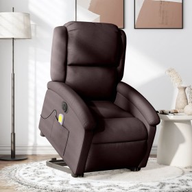 Electric massage chair with liftable recliner, dark brown fabric by , Armchairs - Ref: Foro24-3204205, Price: 322,26 €, Disco...