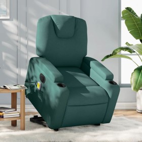 Sillón masaje eléctrico reclinable elevable tela verde oscuro de , Sillones - Ref: Foro24-3204410, Precio: 328,61 €, Descuent...