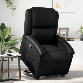 Sillón reclinable elevable cuero artificial negro de , Sillones - Ref: Foro24-3204226, Precio: 281,42 €, Descuento: %