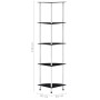 5-stufiges Regal aus schwarzem Hartglas, 30 x 30 x 130 cm von vidaXL, Bücherregale und Regale - Ref: Foro24-249521, Preis: 46...