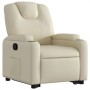 Sillón reclinable elevable cuero artificial color crema de , Sillones - Ref: Foro24-3204431, Precio: 283,99 €, Descuento: %