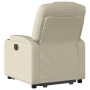 Sillón reclinable elevable cuero artificial color crema de , Sillones - Ref: Foro24-3204431, Precio: 283,99 €, Descuento: %