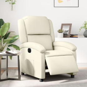 Sillón reclinable eléctrico de cuero sintético crema de , Sillones - Ref: Foro24-3204213, Precio: 267,99 €, Descuento: %