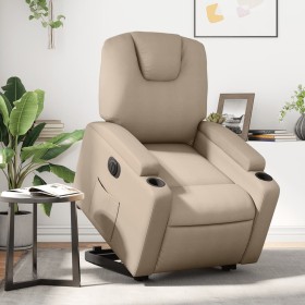 Electric lift chair in artificial leather, cappuccino color. by , Armchairs - Ref: Foro24-3204450, Price: 344,99 €, Discount: %