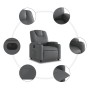 Gray synthetic leather electric recliner. by , Armchairs - Ref: Foro24-3204419, Price: 263,99 €, Discount: %