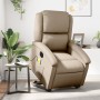 Reclining electric massage armchair in synthetic cappuccino leather by , Armchairs - Ref: Foro24-3204253, Price: 324,99 €, Di...