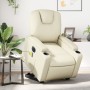 Electric lift massage armchair in synthetic cream leather by , Armchairs - Ref: Foro24-3204452, Price: 327,69 €, Discount: %