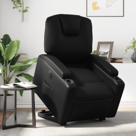 Electric black synthetic leather reclining and lifting armchair by , Armchairs - Ref: Foro24-3204444, Price: 318,99 €, Discou...