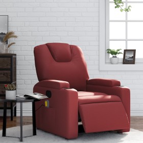 Reclining red faux leather massage armchair by , Armchairs - Ref: Foro24-3204427, Price: 268,99 €, Discount: %