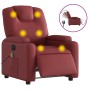 Sillón de masaje reclinable de cuero artificial rojo tinto de , Sillones - Ref: Foro24-3204427, Precio: 269,54 €, Descuento: %