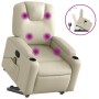 Cream-colored artificial leather reclining massage chair with footrest. by , Armchairs - Ref: Foro24-3204438, Price: 288,65 €...