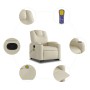 Sillón reclinable de masaje de pie cuero artificial color crema de , Sillones - Ref: Foro24-3204438, Precio: 288,65 €, Descue...