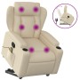 Cream-colored fabric reclining massage chair by , Armchairs - Ref: Foro24-3204503, Price: 309,24 €, Discount: %