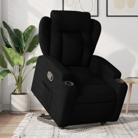 Sillón reclinable elevable tela negro de , Sillones - Ref: Foro24-3204484, Precio: 293,99 €, Descuento: %