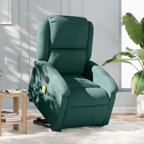 Sillón masaje reclinable elevable terciopelo verde oscuro de , Sillones - Ref: Foro24-3204335, Precio: 326,70 €, Descuento: %