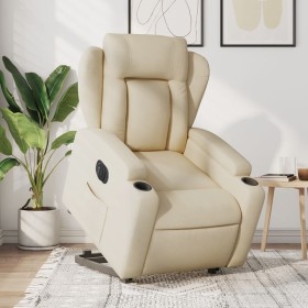 Sillón eléctrico reclinable elevable de tela color crema de , Sillones - Ref: Foro24-3204515, Precio: 330,25 €, Descuento: %