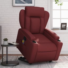 Red faux leather reclining massage chair with footrest by , Armchairs - Ref: Foro24-3204555, Price: 303,15 €, Discount: %