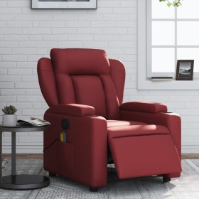 Sillón de masaje reclinable de cuero artificial rojo tinto de , Sillones - Ref: Foro24-3204541, Precio: 279,52 €, Descuento: %