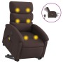 Sillón masaje eléctrico reclinable elevable tela marrón oscuro de , Sillones - Ref: Foro24-3204019, Precio: 334,00 €, Descuen...