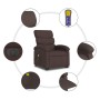 Electric reclining and lift massage armchair in dark brown fabric. by , Armchairs - Ref: Foro24-3204019, Price: 334,00 €, Dis...