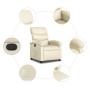 Sillón reclinable eléctrico de cuero sintético crema de , Sillones - Ref: Foro24-3204027, Precio: 262,49 €, Descuento: %